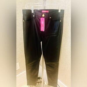 Lily Pulitzer Eagan High Rise Stretch Coated Denim Jeans Size 10 Black NWT